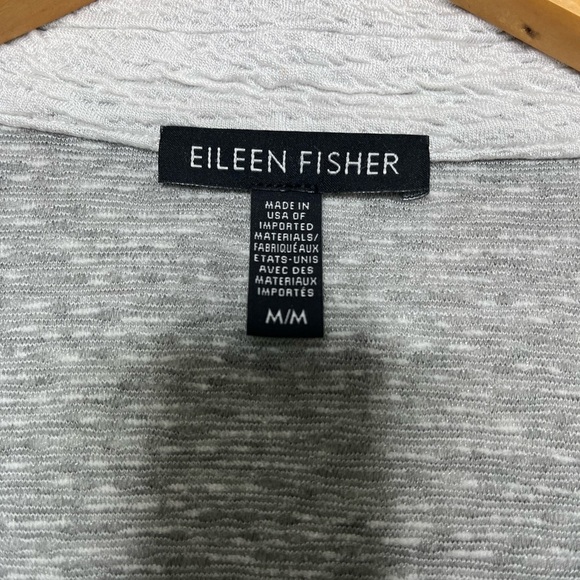 Eileen Fisher White Grey Crinkle Single Button Jacket Blazer Women Size M - Picture 2 of 4